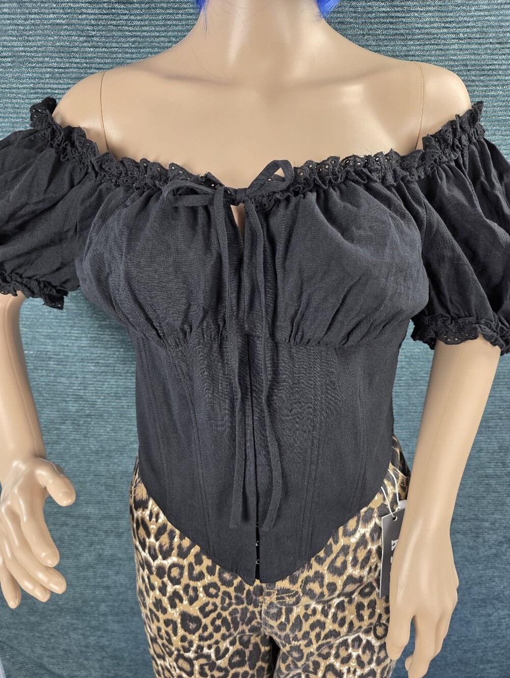 Scarlet Darkness Renaissance Peasant Top,  Black NWT - Picture 6 of 11